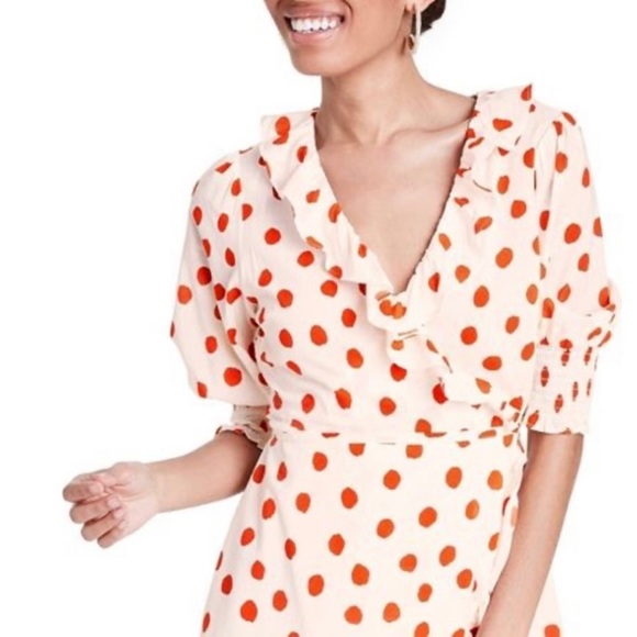 RIXO by Target Polka Dot Wrap Mini Dress. Size Small - Picture 2 of 11
